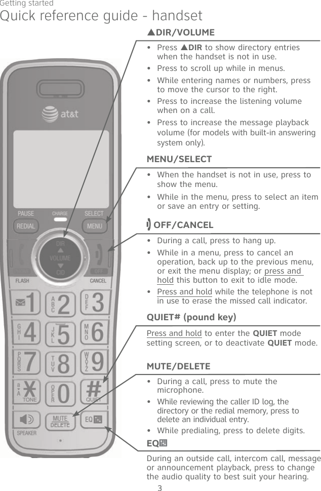 User manual for at&t answering machine